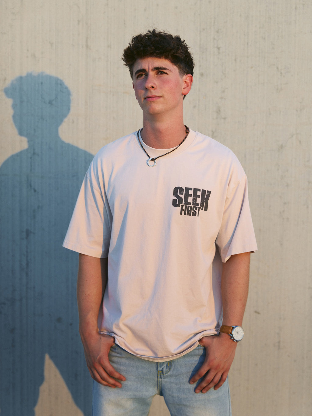 Seek First Drop Shoulder Tee